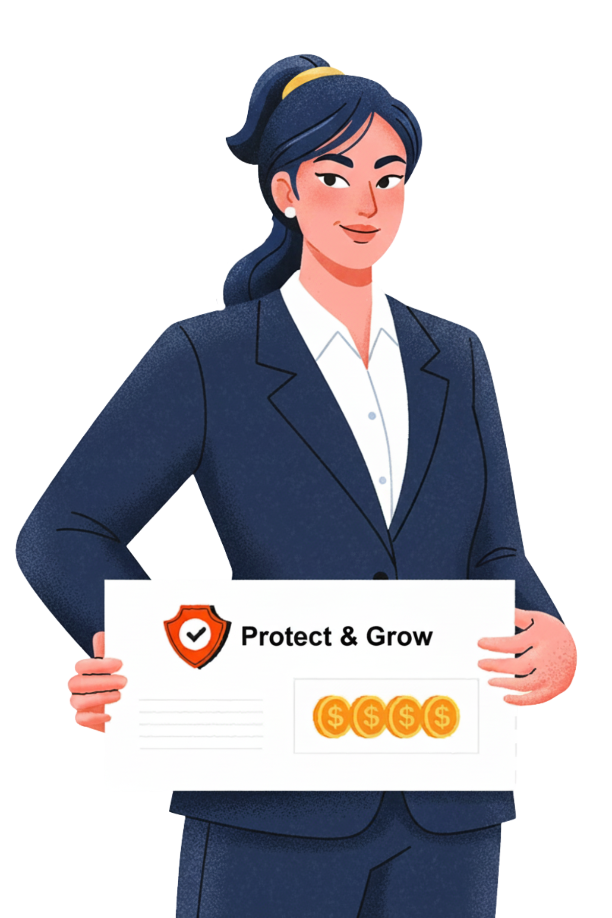 Profesional yang percaya diri mewakili layanan asuransi