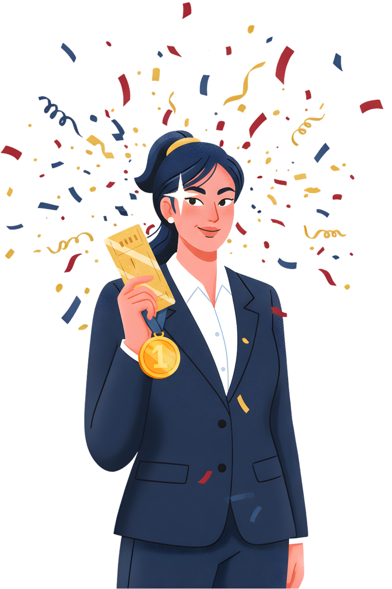 Orang yang merayakan dengan bonus dan penghargaan